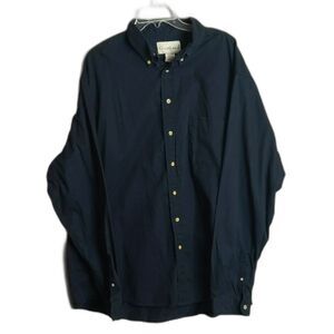 Great Land Navy Long Sleeve Cotton Button Down Men's XXLT